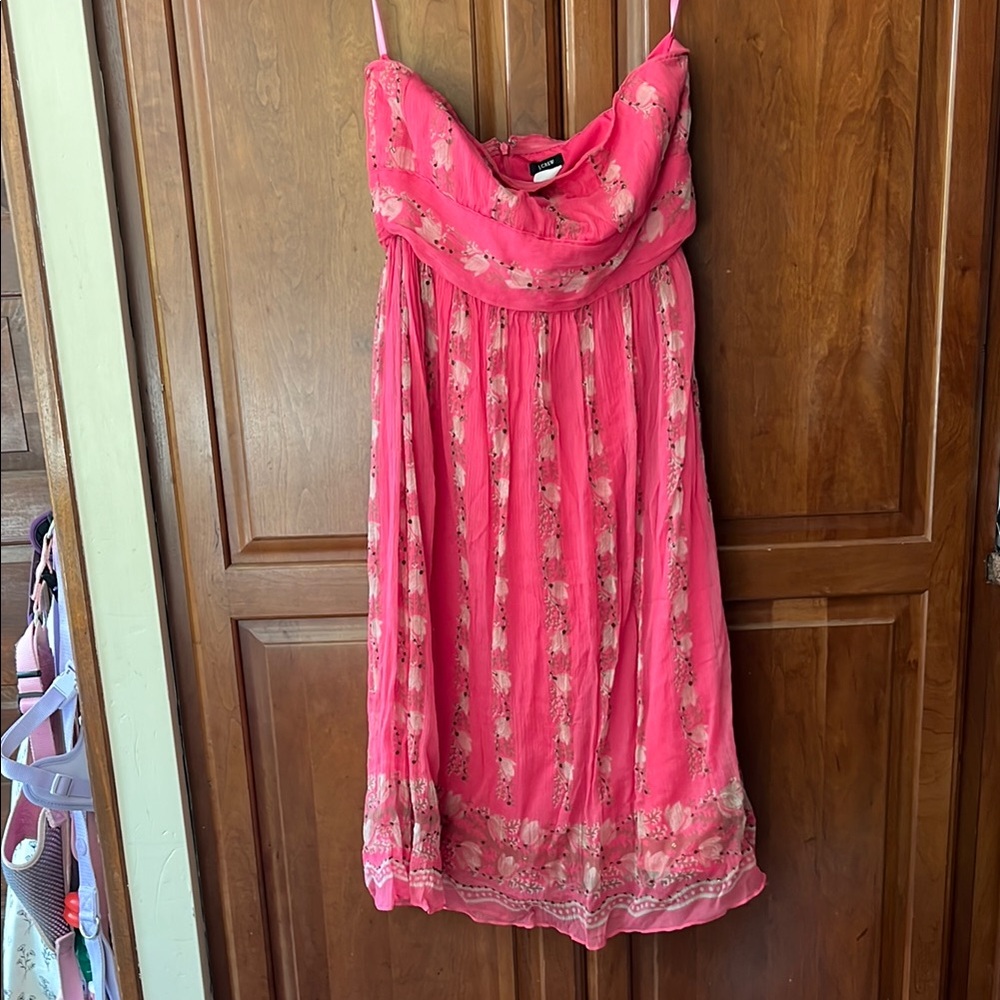 JCREW strapless Pink Floral Dress